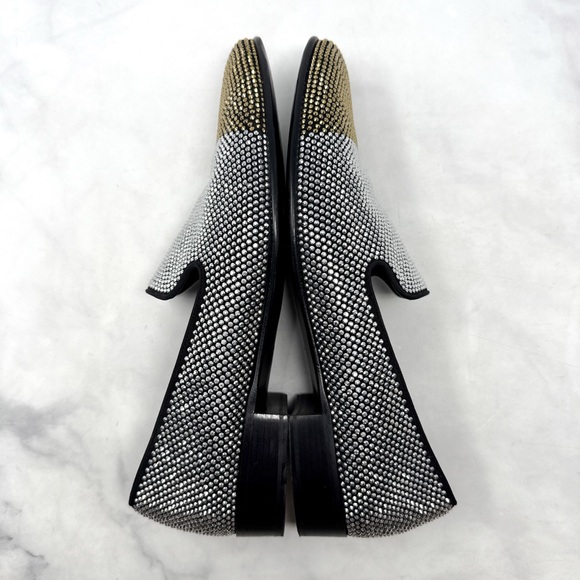 Giuseppe Zanotti Black, Silver & Gold Crystal-Embellished Loafers